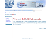 Tablet Screenshot of healthdictionary.info
